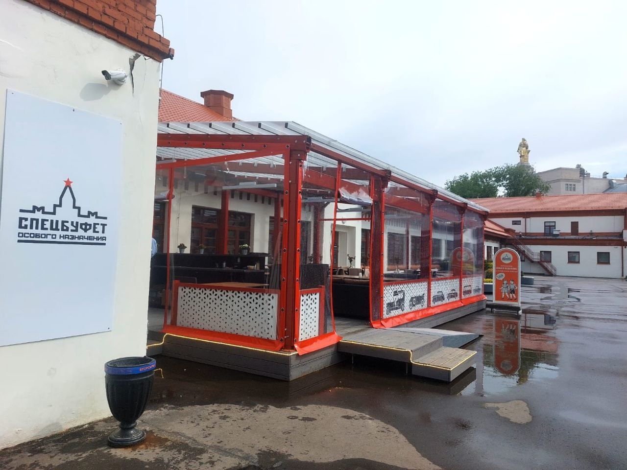 ПВХ шторы для летней террасы кафе в Котовске